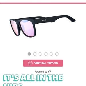 Goodr Sunglasses black frame/ pink lens